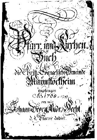 Kirchenbuch Mainstockheim von 1768