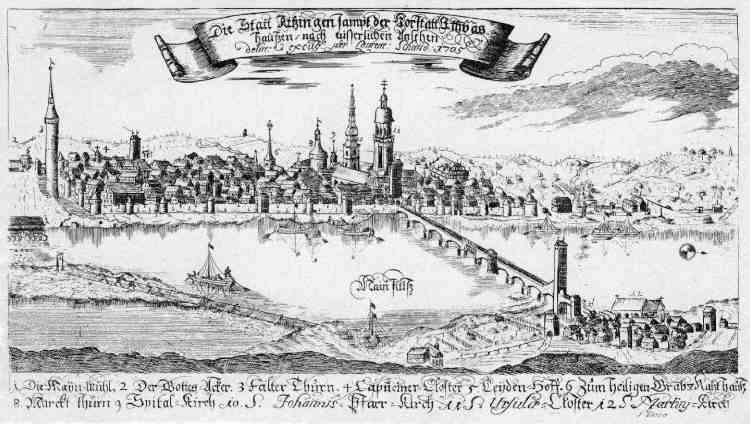 Kupferstich Kitzingen, 1705