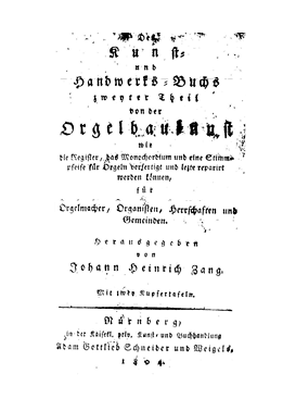 Titelblatt Orgelmacherbuch