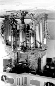 Die Orgel der St. Jakobskirche Mainstockheim; Foto: L. Ruf